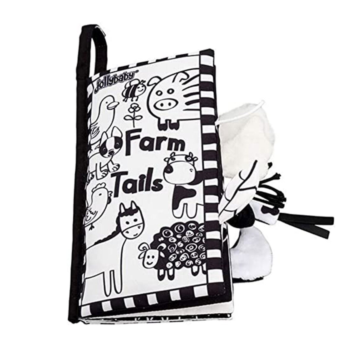 Farm Animal Tails Cloth book  ( Black & White )