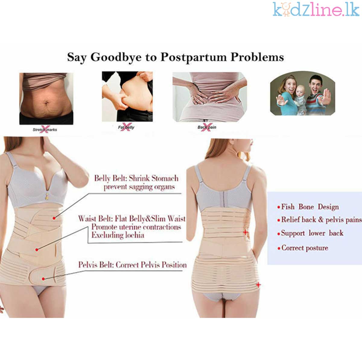 3 in 1 After Pregnancy Belt / Postpartum Recovery Belt - Kidzline