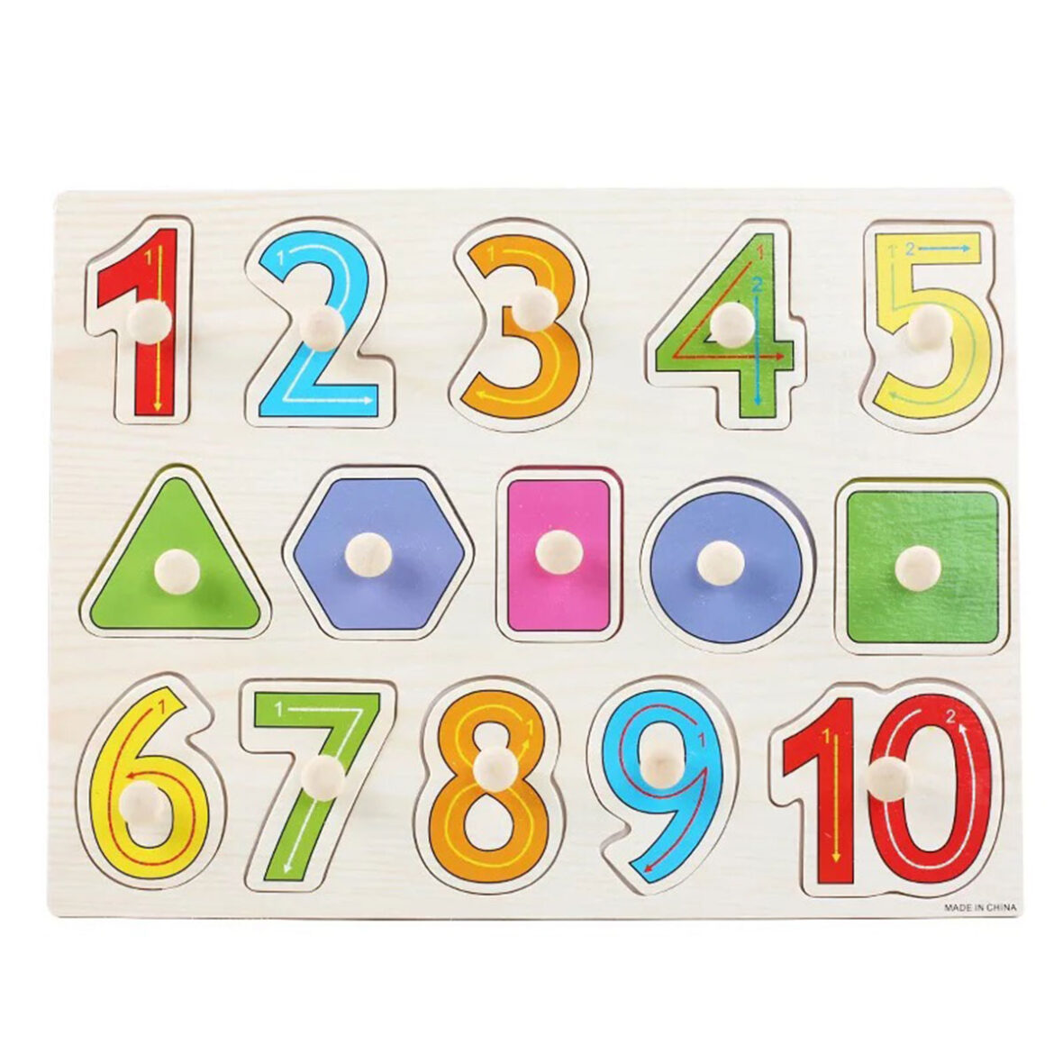 Wooden Learning Puzzle (Number & Shape)