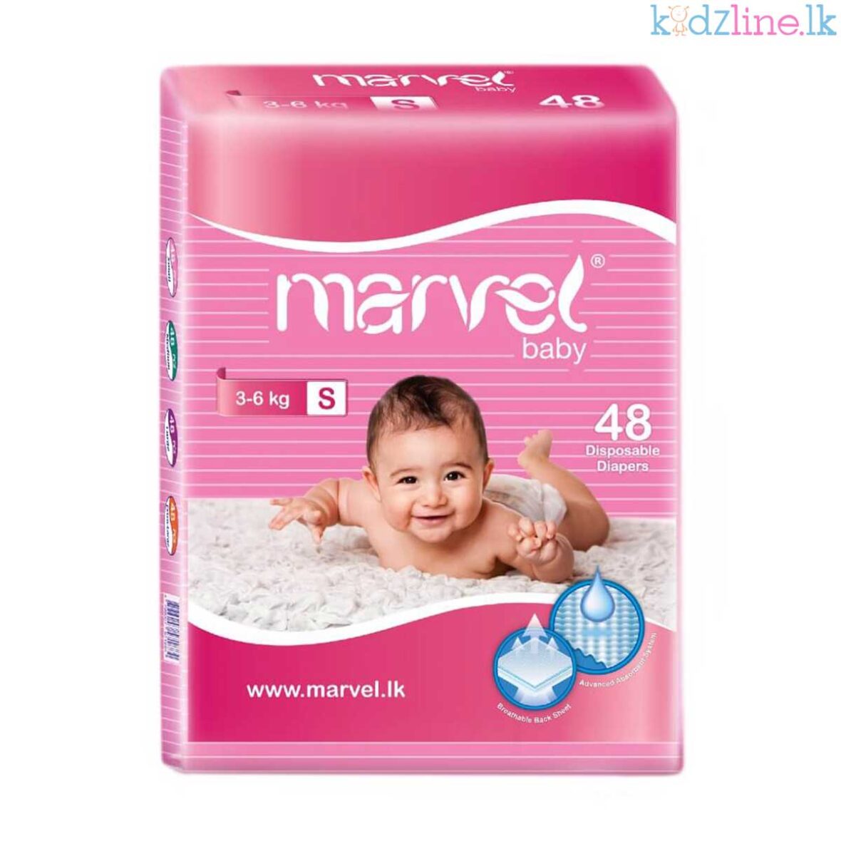 Marvel Baby Diaper Small 48Pcs