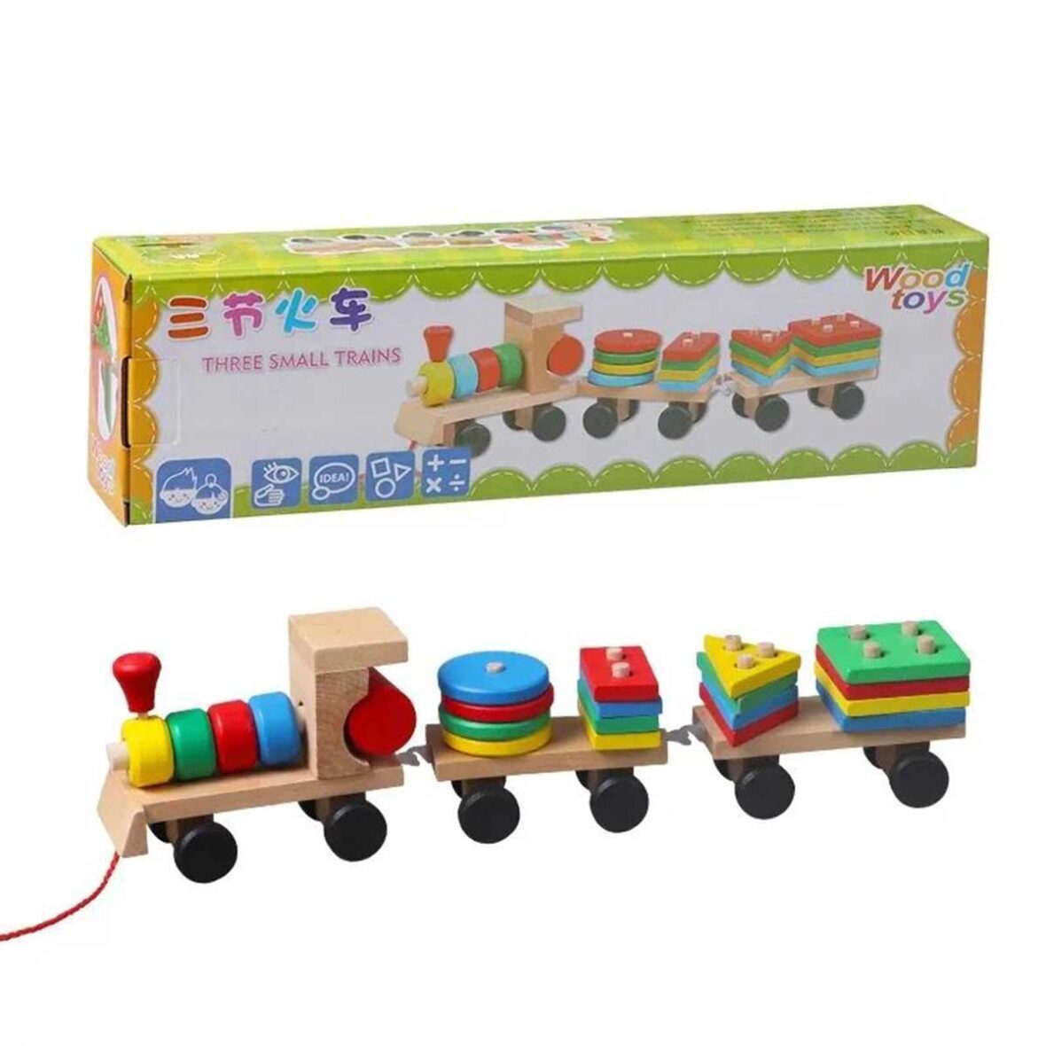 Wooden Geometric Shapes Train