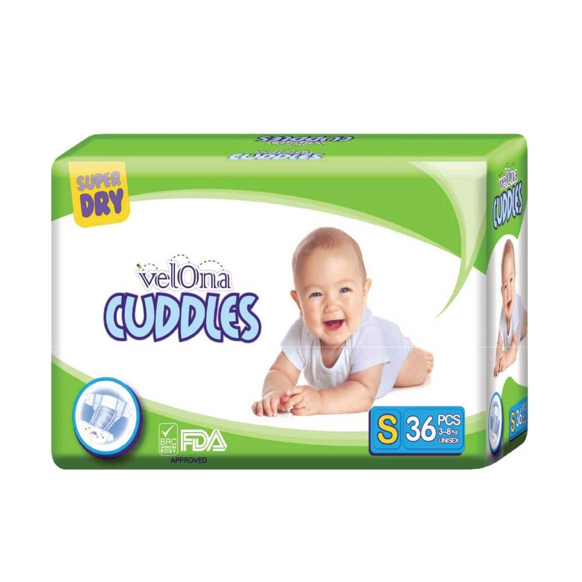 Velona Cuddles Diaper Small 36Pcs (Sticker Type)