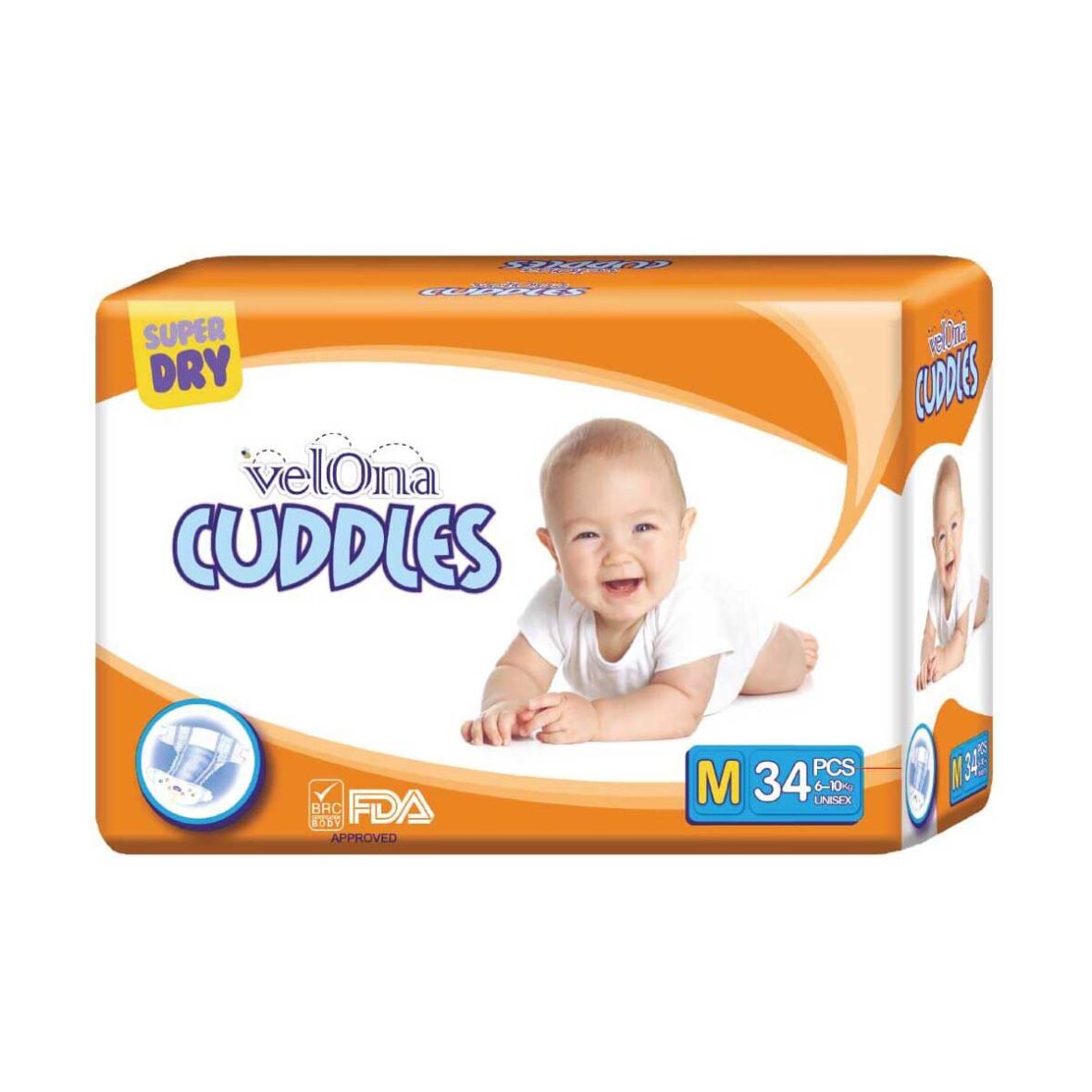 Velona Cuddles Classic Diaper Jumbo Pack Medium ( M ) – 34 Pcs