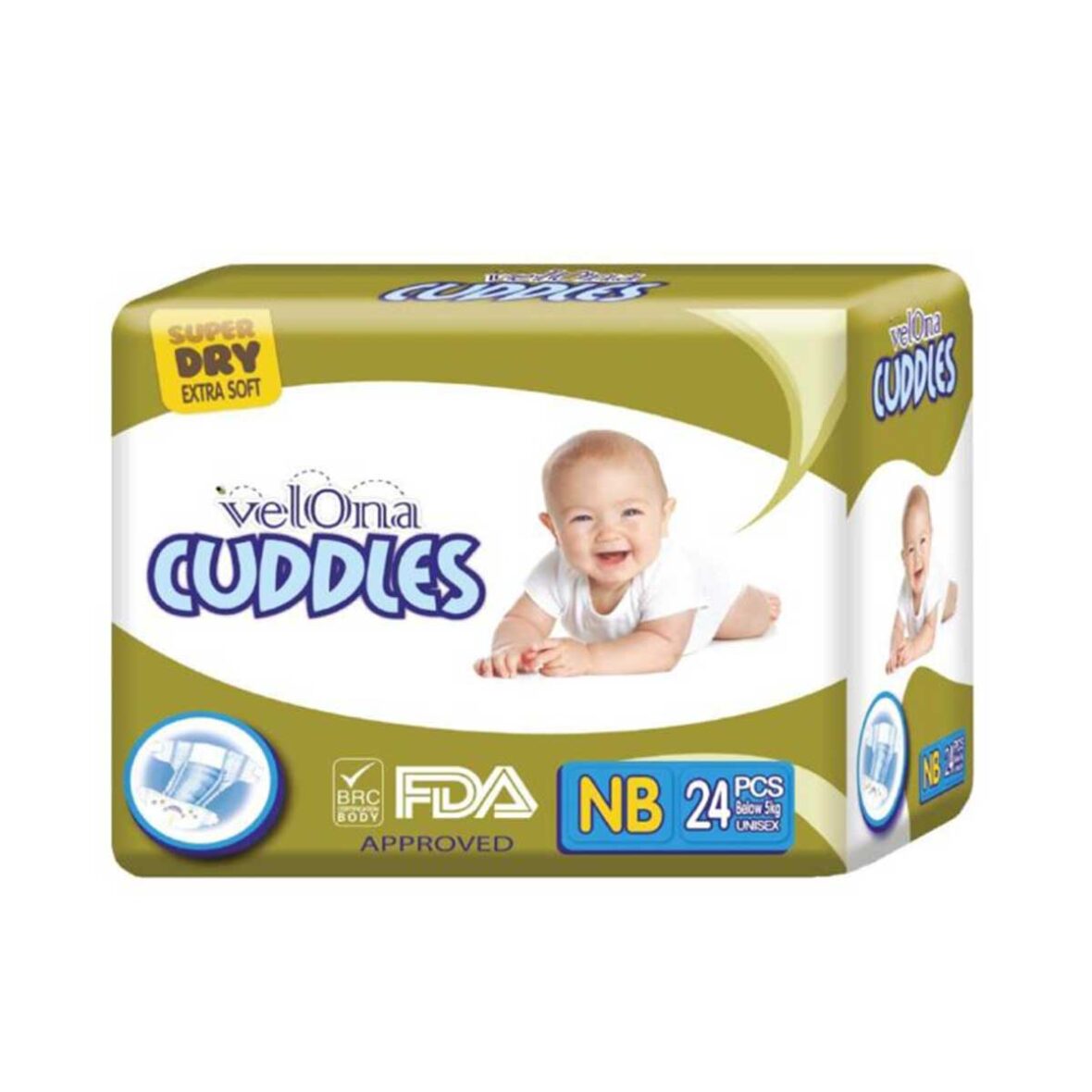 Velona Cuddles New Born Diaper 24pcs (Sticker Type)