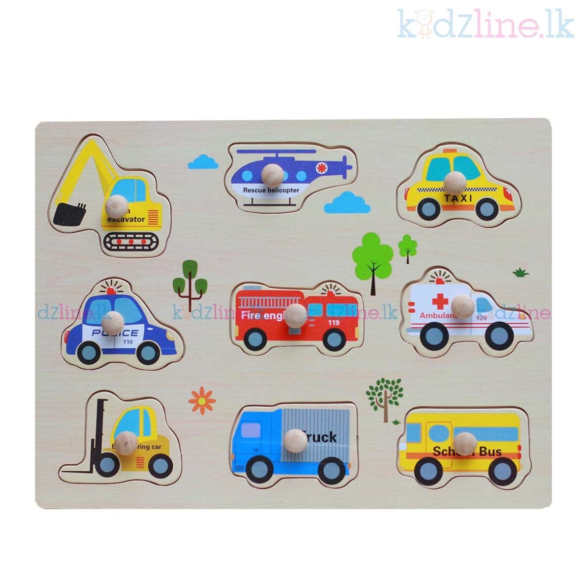 Wooden Learning Puzzle (Vehicles)